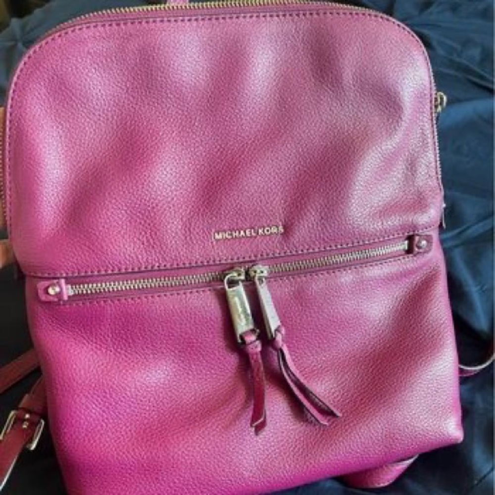 Michael Kors RHEA Womens Backpack In Dark burgundy . Used . Comes with Dust bag